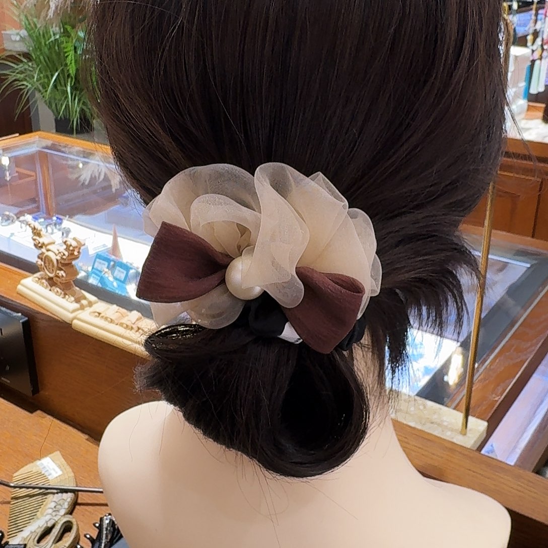 皮质非金属小花发绳