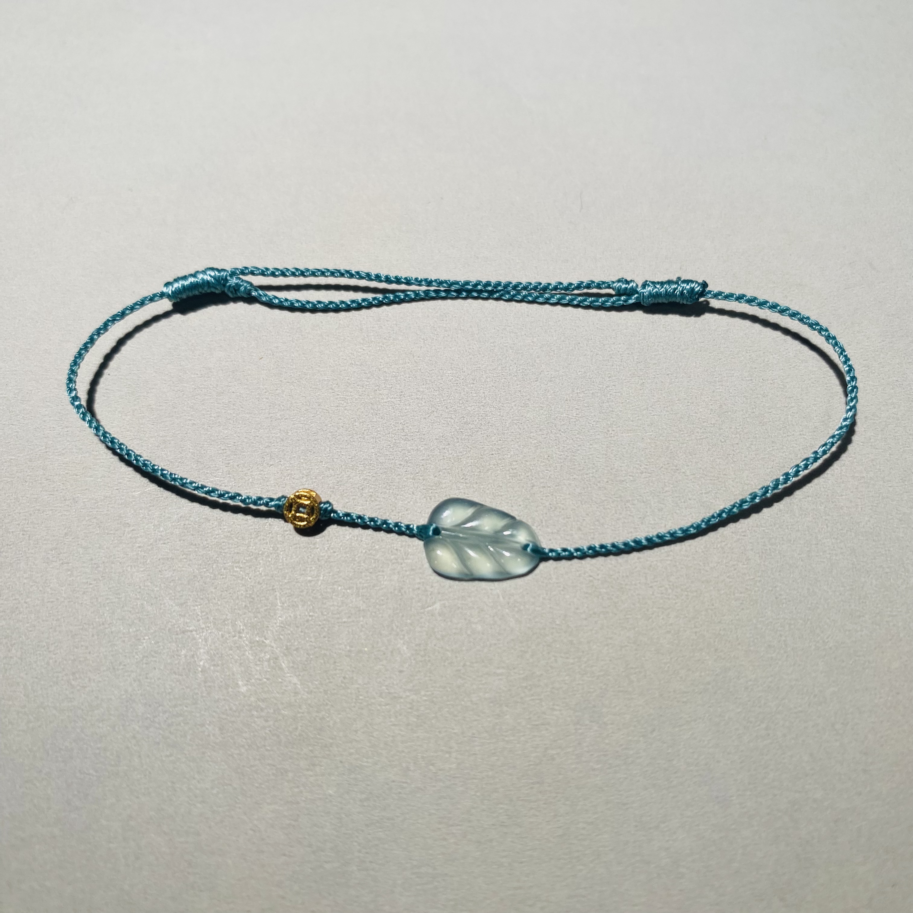 款式图勿拍！定制产品联系客服纯天然翡翠A货叶子手绳小红书爆款