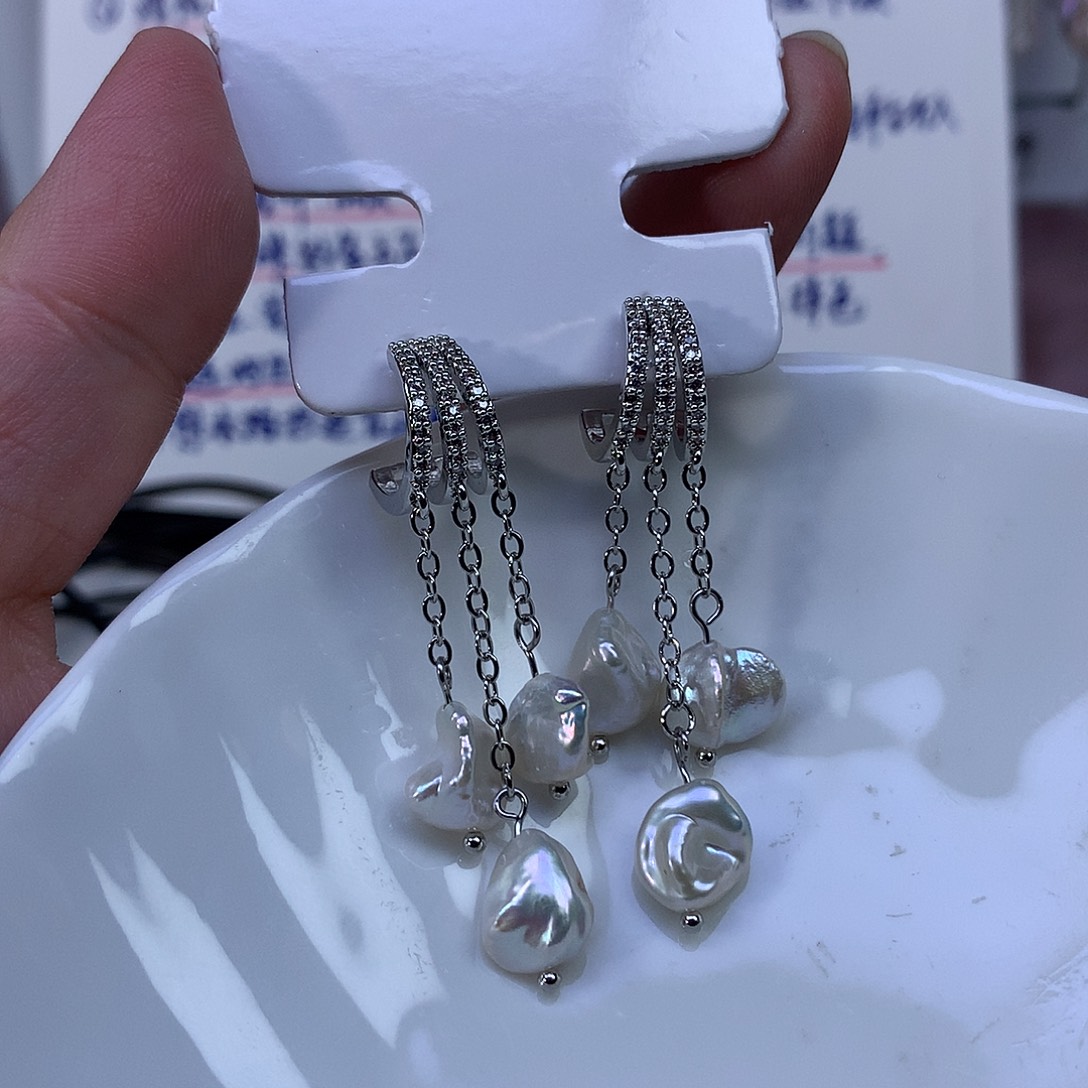 淡水珍珠合金耳饰特价4110