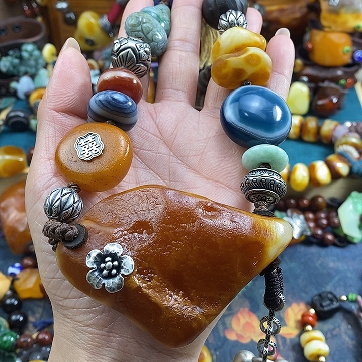 蜜蜡未镶嵌项链项链