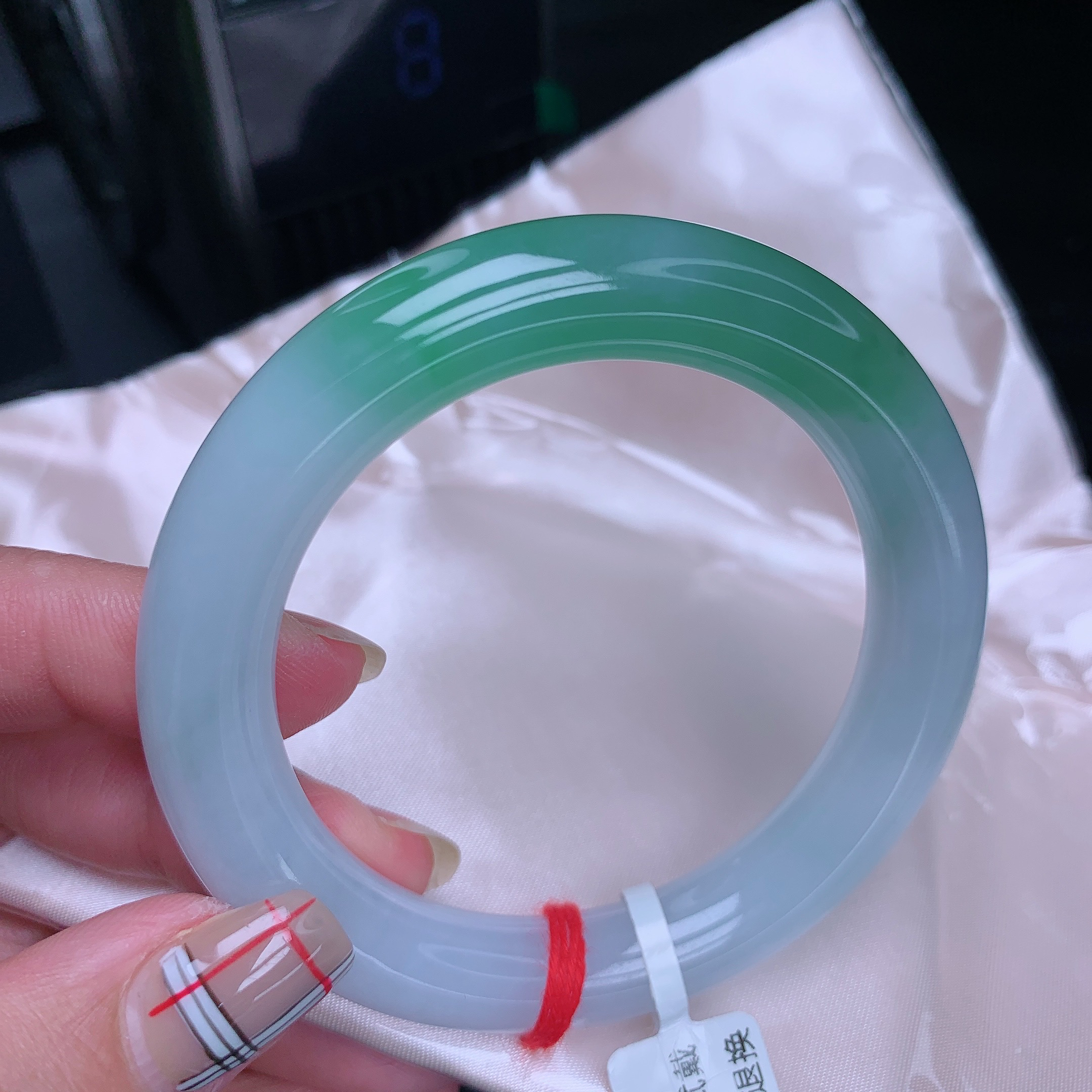 缅甸天然翡翠Ａ货圆条54.8
