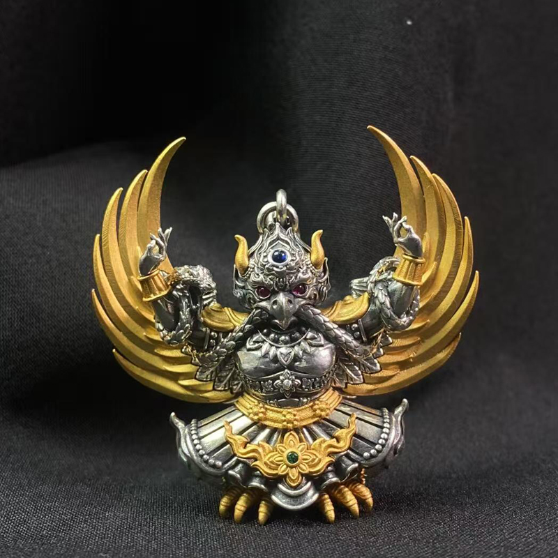 925银银制品 喜三福文创巳蛇蛇大鹏金翅鸟复古小众民族风项链