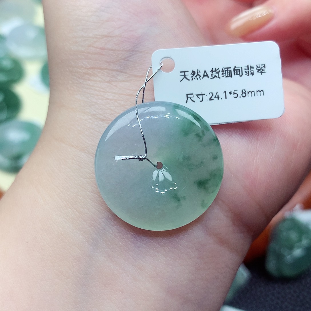 翡翠未镶嵌颈饰平安扣14