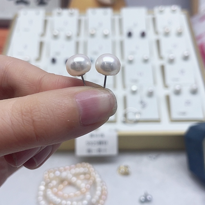 淡水珍珠耳饰银S925镶嵌群