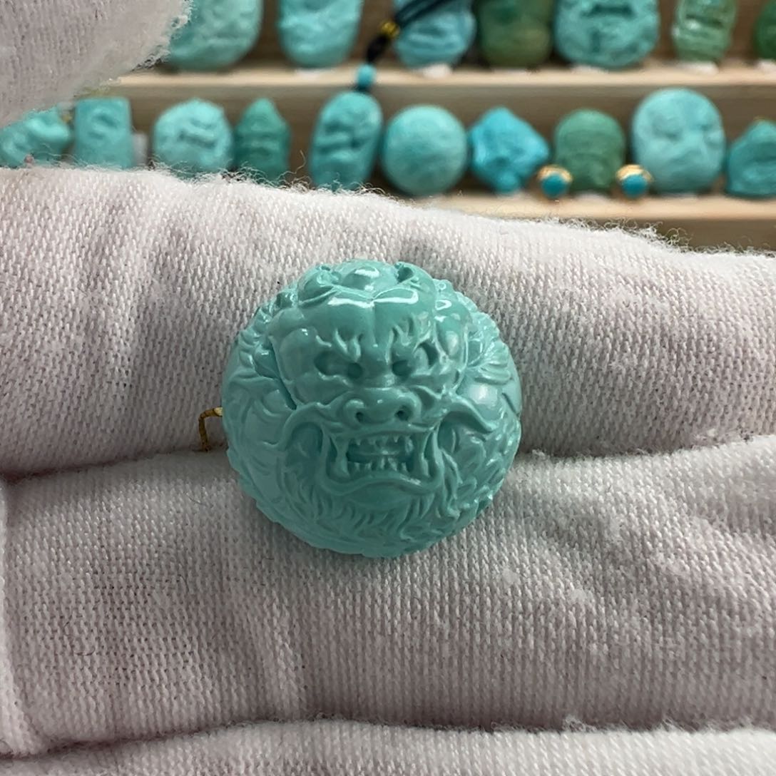 未镶嵌绿松石龙珠16mm