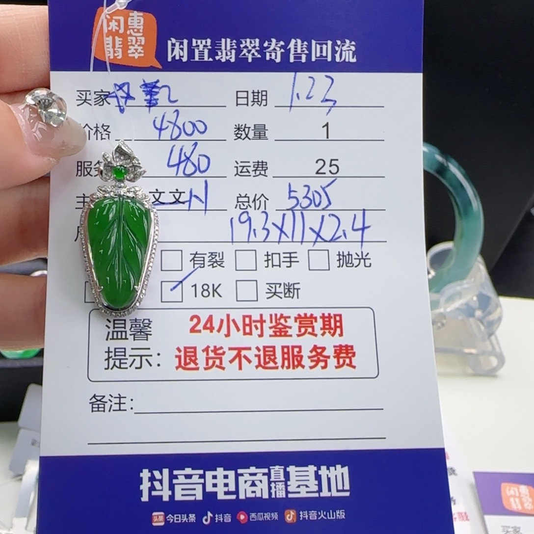 翡翠颈饰18K金镶嵌✨***?翡翠挂件