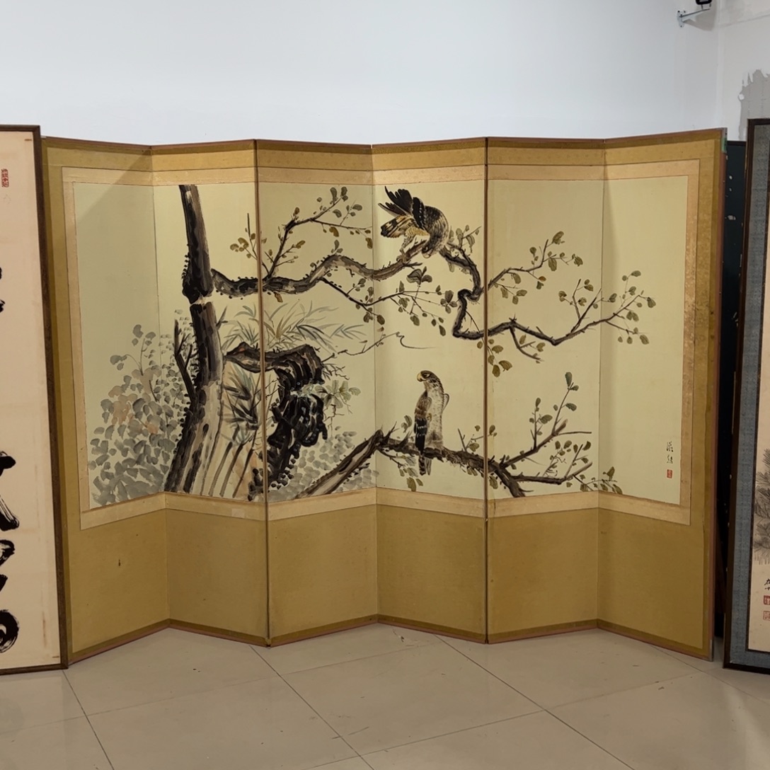 绘画屏风框画茶空间设计