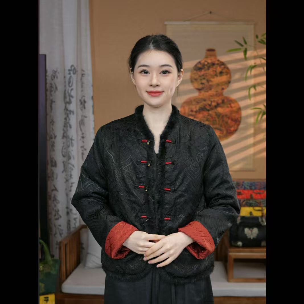 【 双面龙纹】新款新中式国风冬款棉服洋气时尚加厚双面穿外套