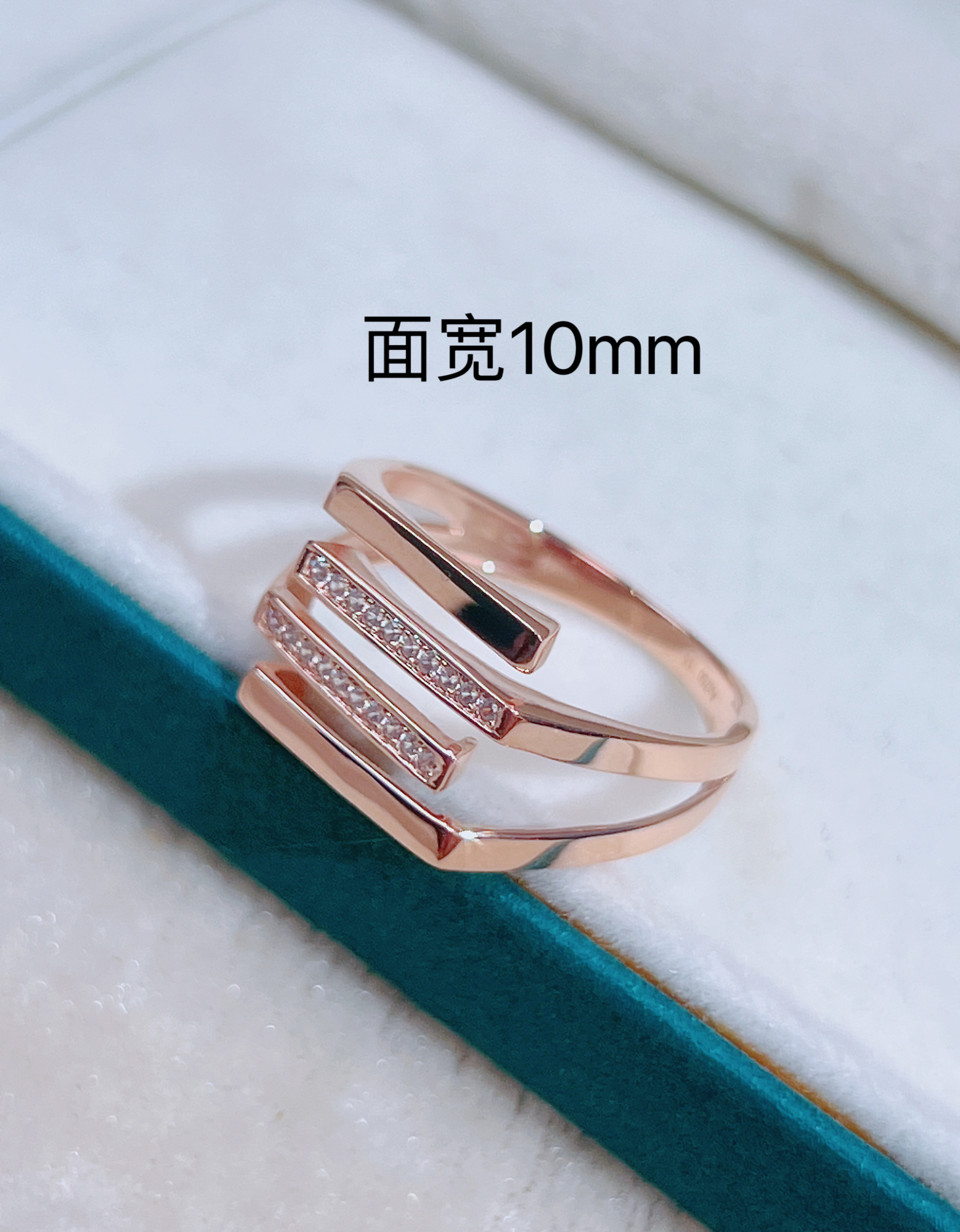 18k金新款精致台面戒指