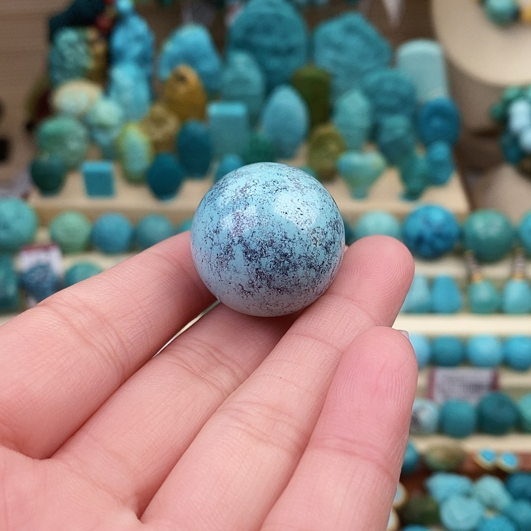 绿松石珠宝奇石未镶嵌24mm