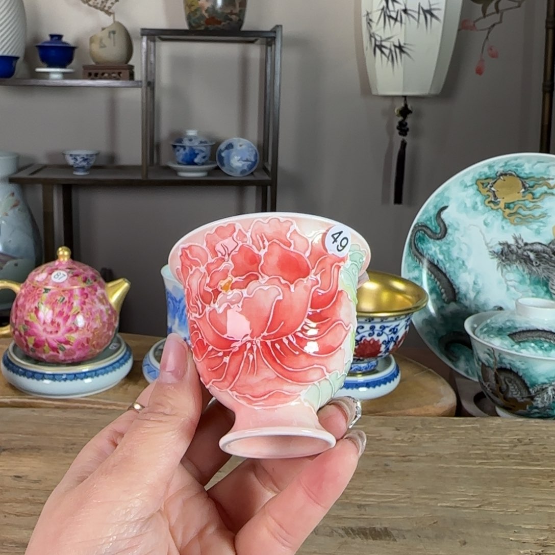 杯景德镇陶瓷柴烧多人