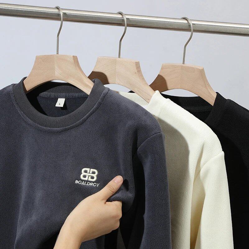 2024冬季季奥粒绒时尚男士休闲内搭保暖卫衣宽松舒适打底潮K6603