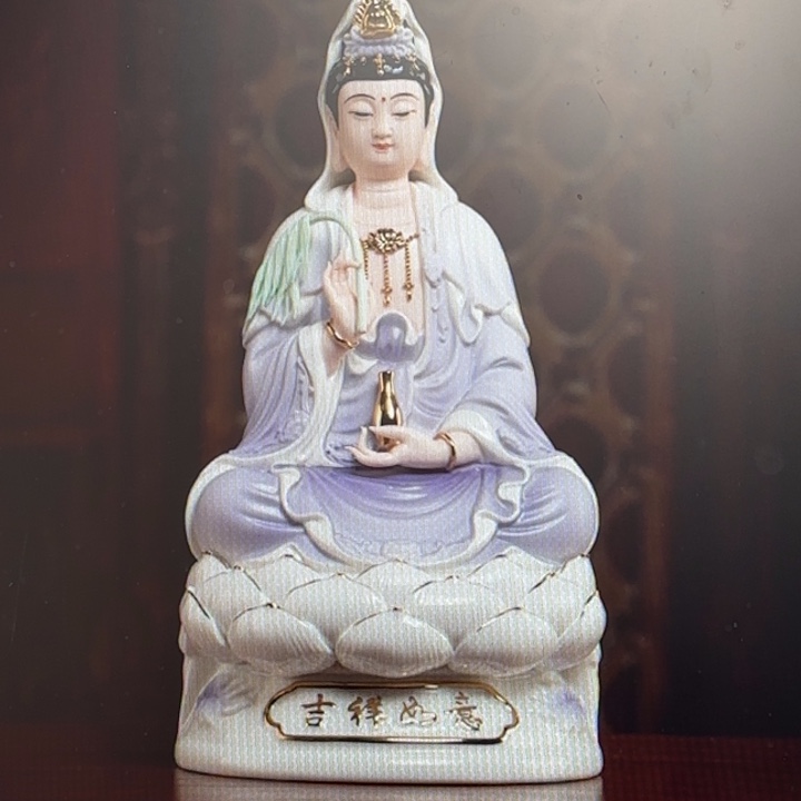 株***理陶摆件紫衣观音27厘米高