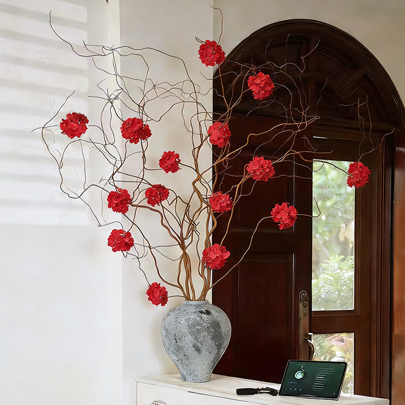 【锦绣芳华】黄金龙柳永生绣球老桩粗支造型款室内装饰造景