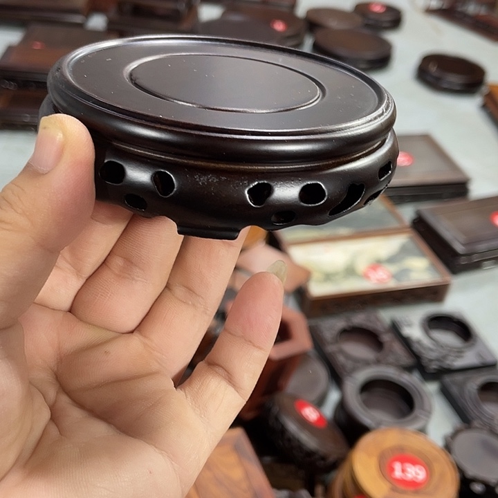 红木底座工艺品紫砂红木底座工艺品8.5公分