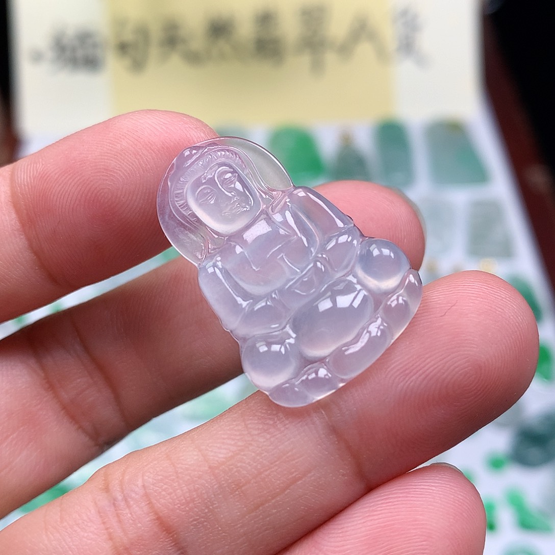 翡翠裸石缅甸天然A货翡翠冰种观音