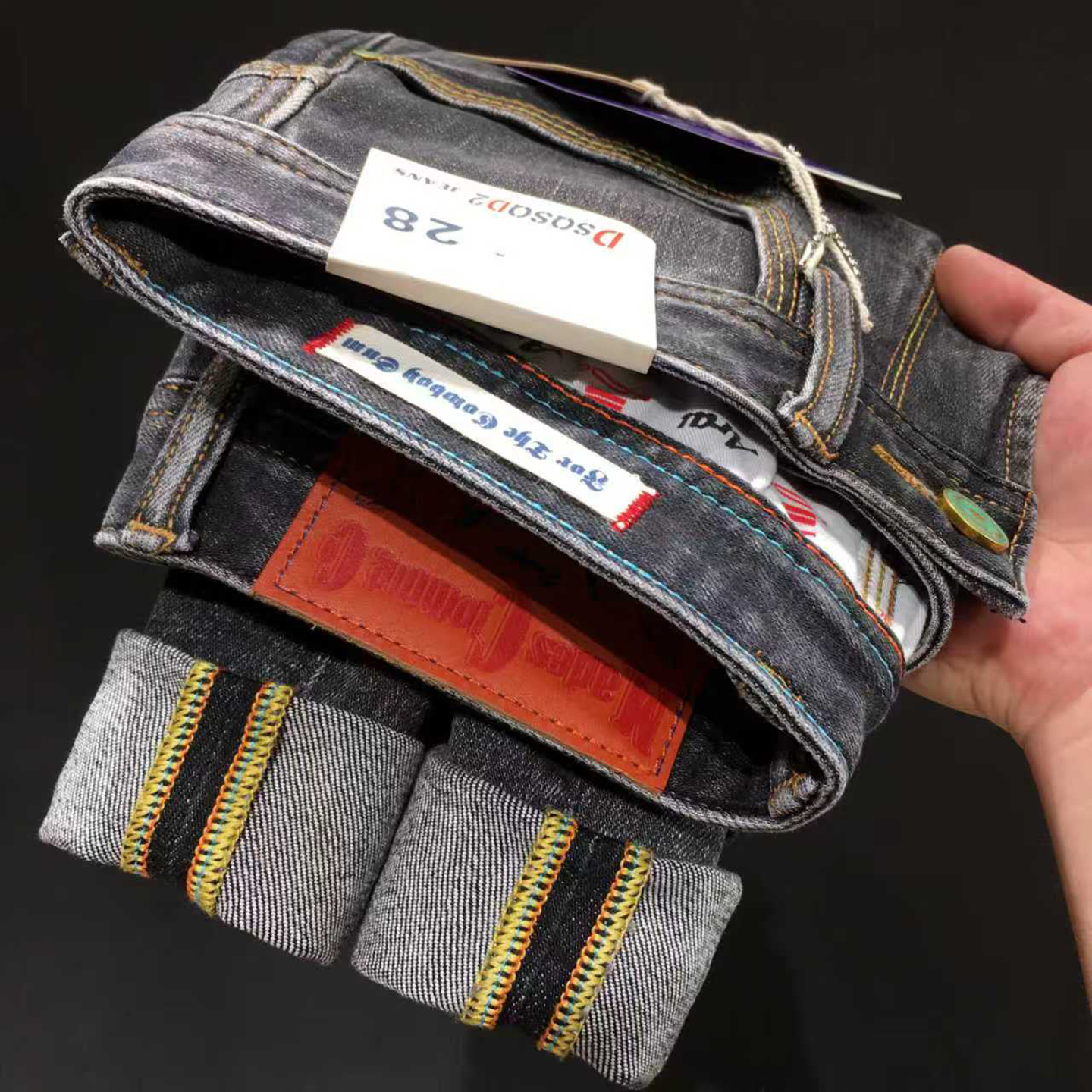 秋冬牛仔裤男款九分裤2025高端潮流复古弹力烟灰色修身小直筒长裤