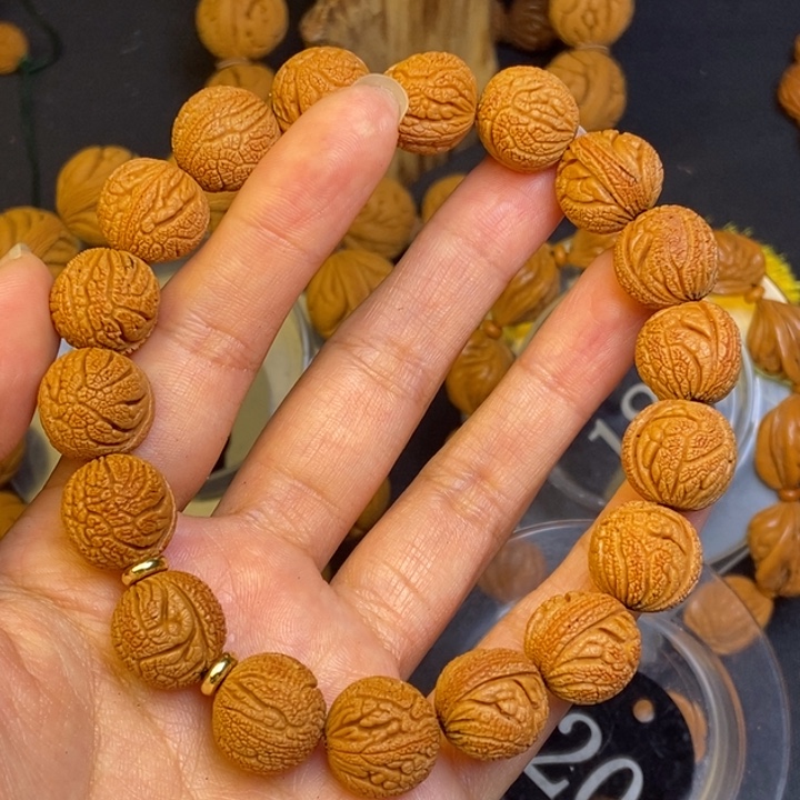 手串文玩核桃浅*秦岭龙纹桃核22