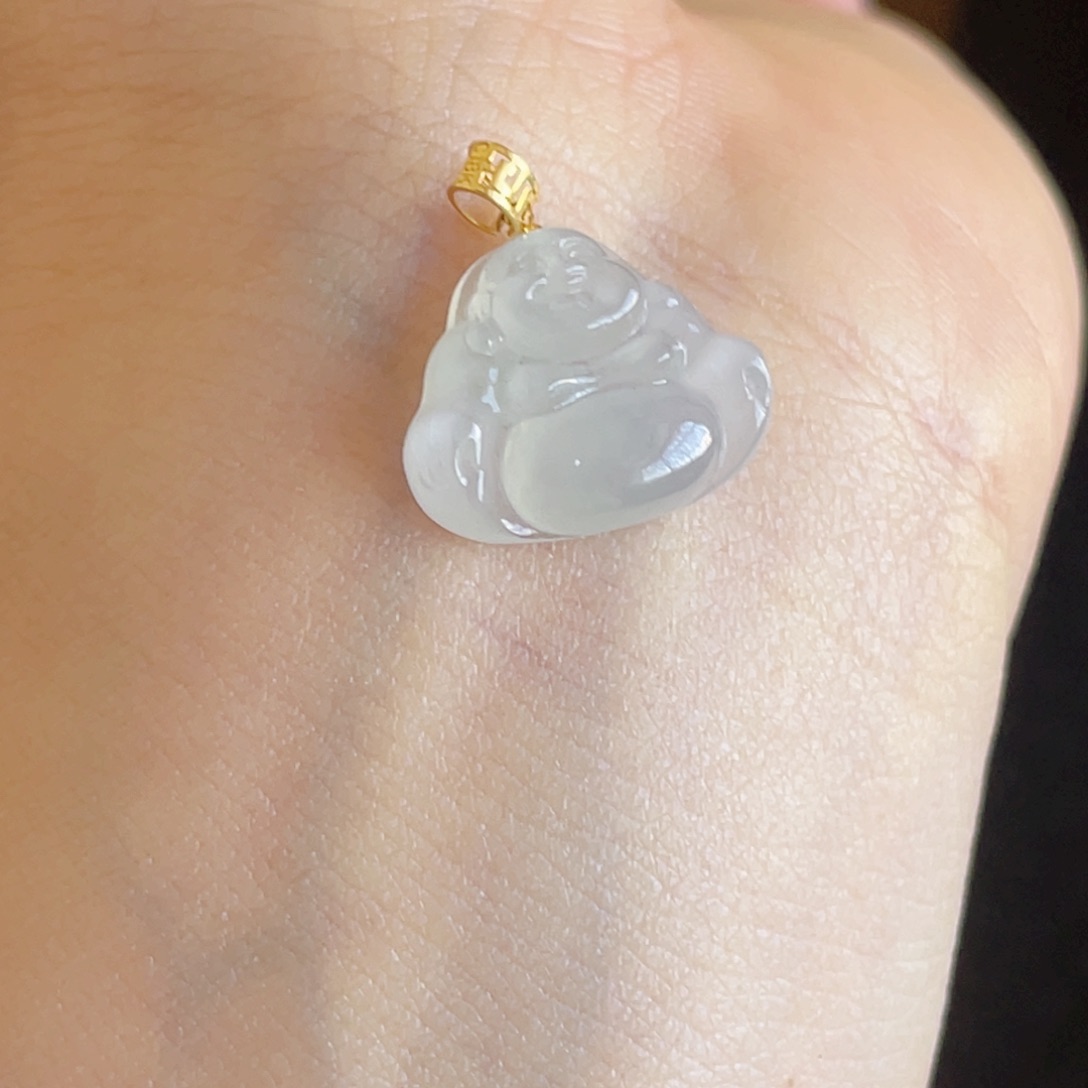 翡翠颈饰18K金镶嵌佛