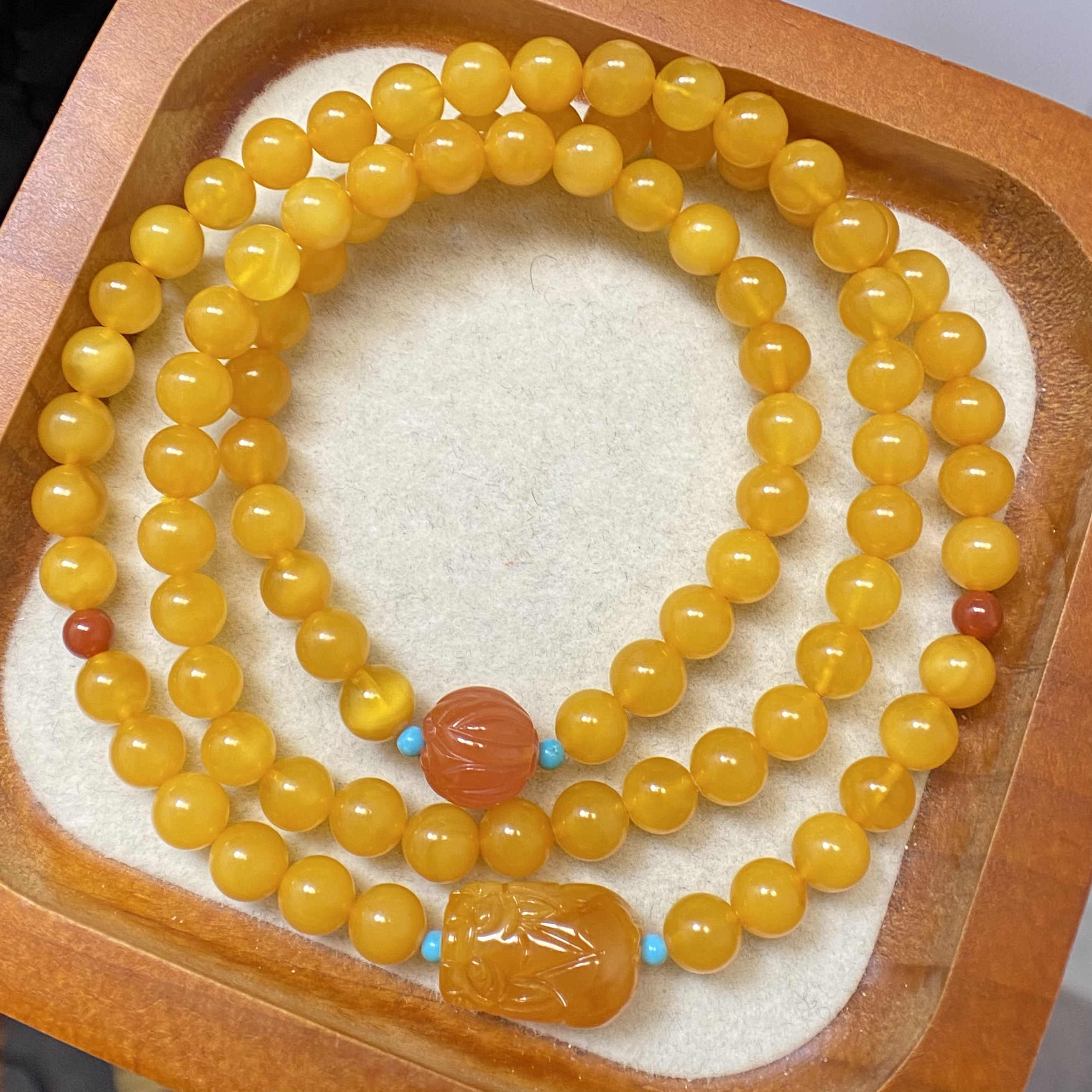 『顺亿天然蜜蜡』老蜜蜡多圈手串（多样性发一）尺寸6mm左右精致女款