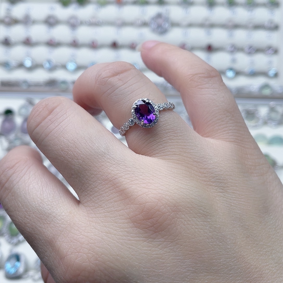 水晶银S925镶嵌戒指