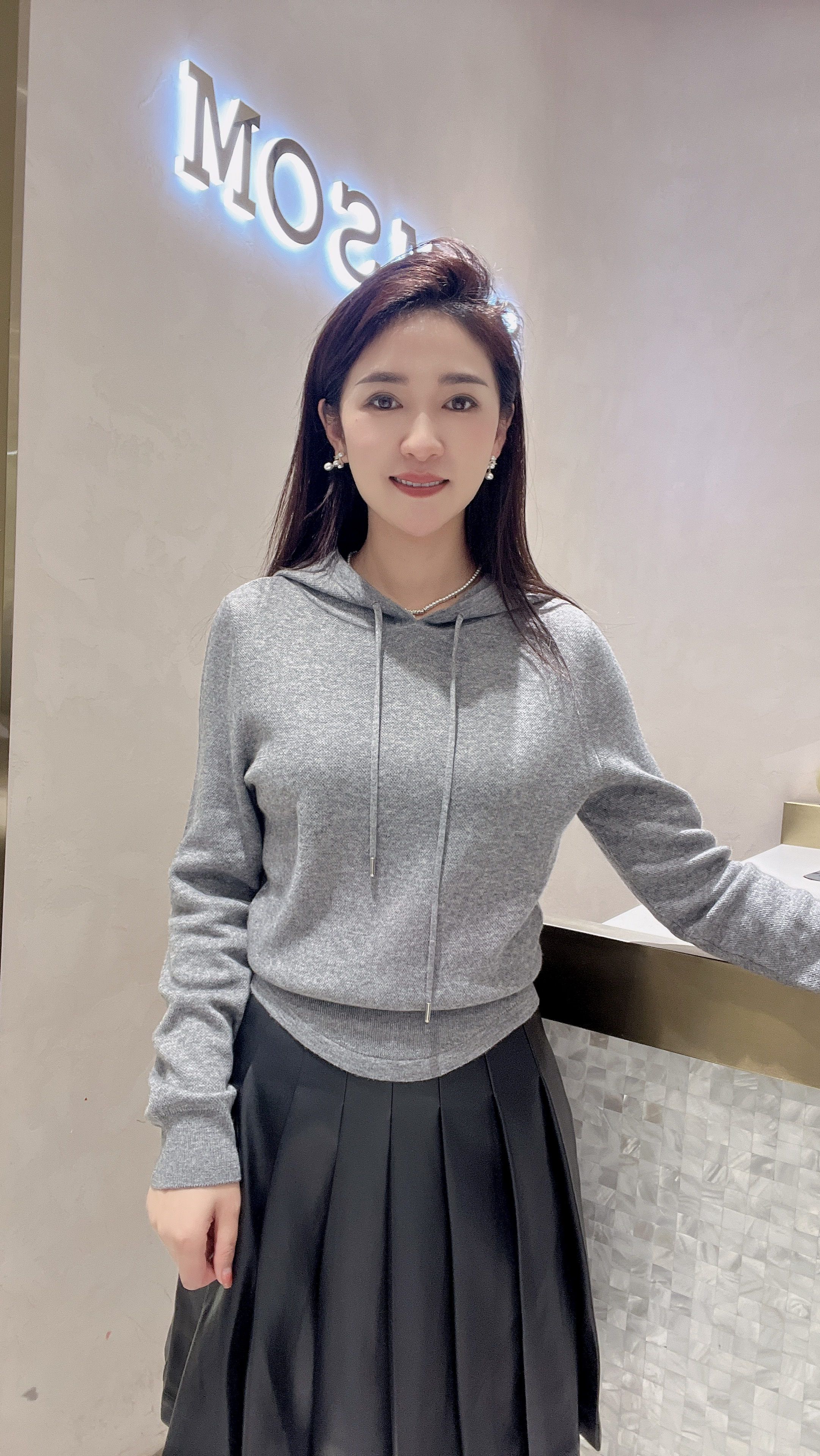 拍普儿品牌冬季休闲时尚连毛毛衫PD51039T5灰色H6