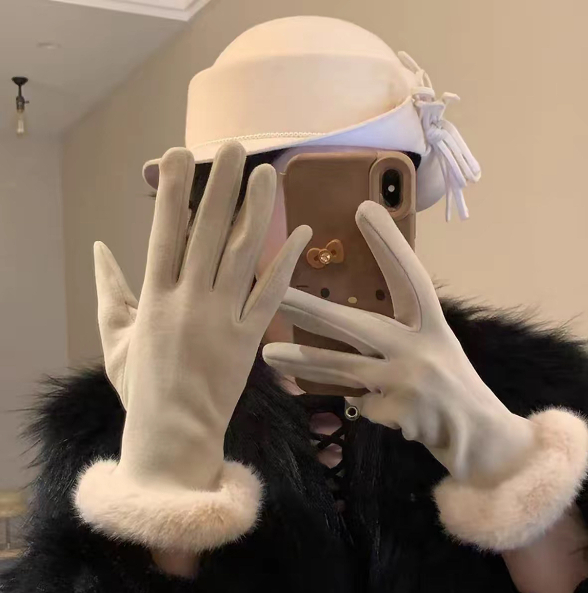 手套合辑-冬季可触屏高级感加绒保暖手套骑车防冻