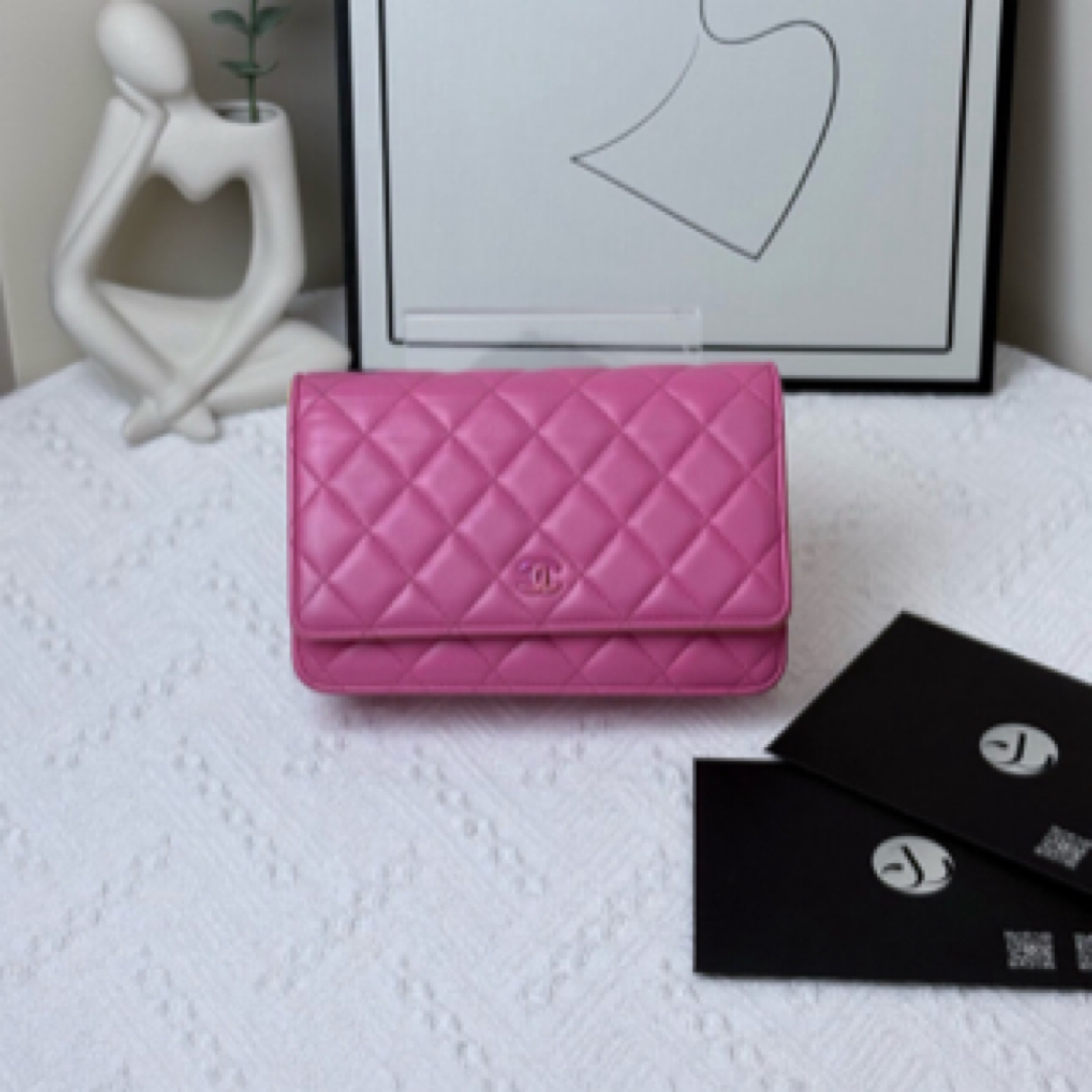 95新 Chanel/香奈儿 woc 粉黄拼色/JW4412