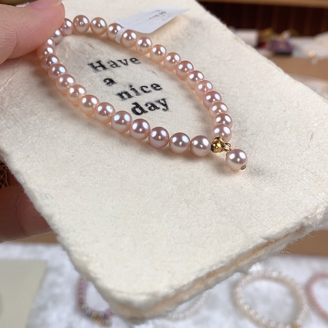 淡水珍珠银S925镶嵌手绳