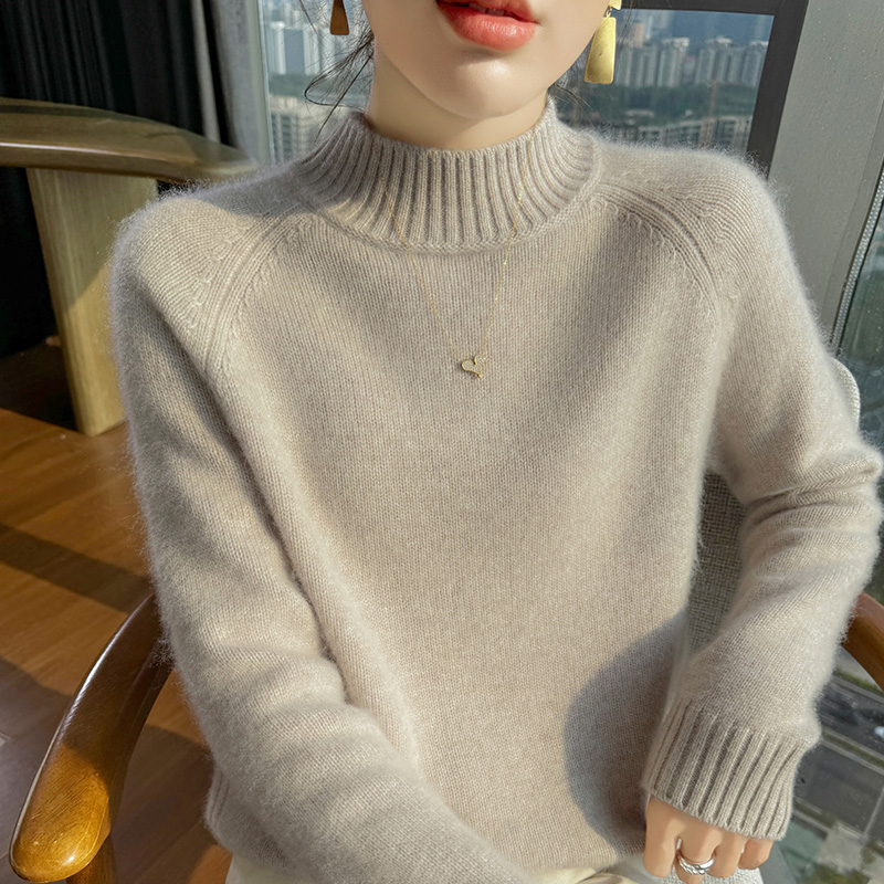 2025新款原创羊绒衫女款100纯半高领羊毛衣针织上衣专柜打底衫女