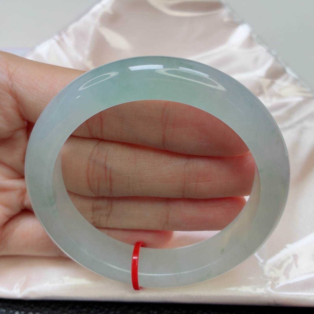 翡翠未镶嵌手镯老坑54圈冰飘花芙蓉底032