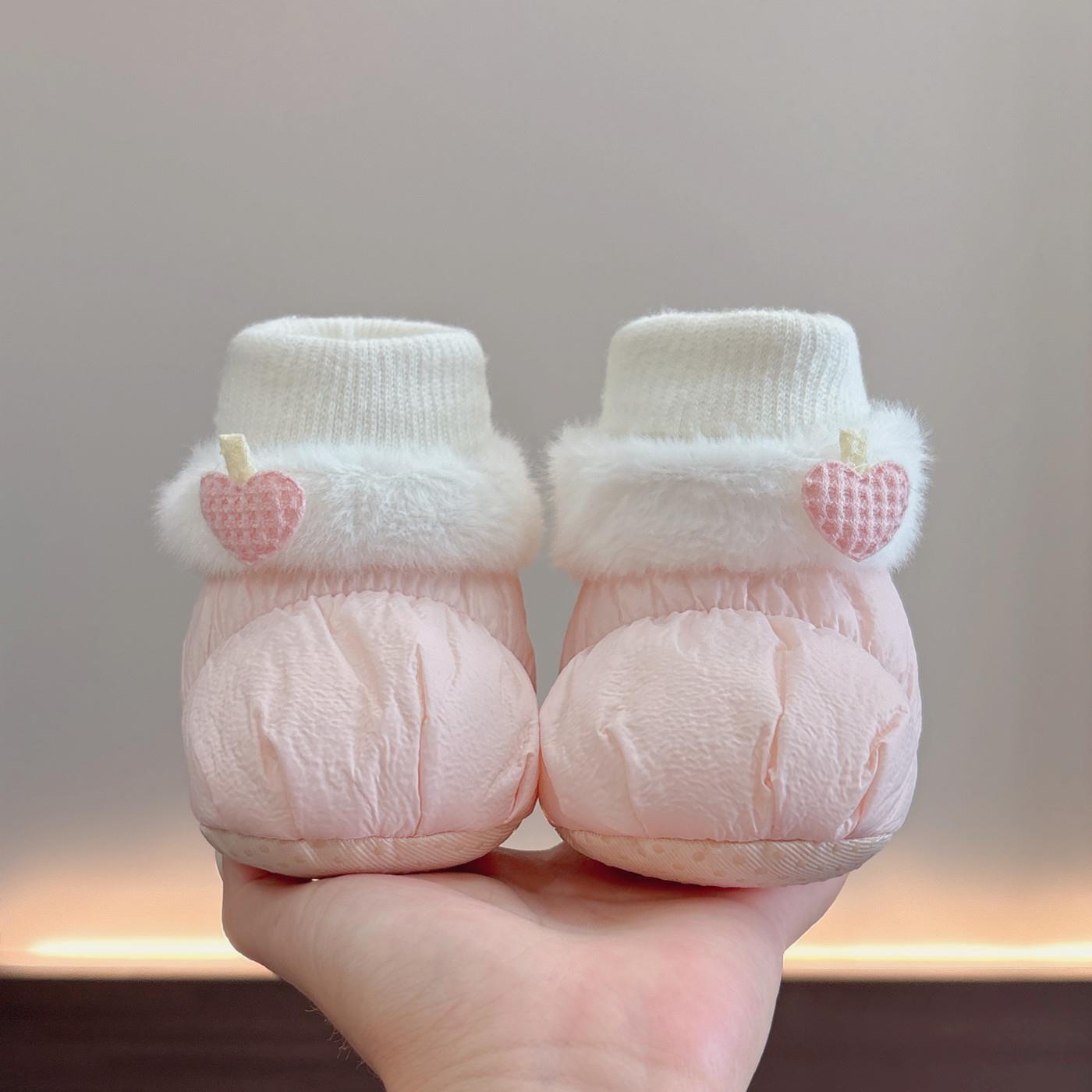 冬季0-1岁婴儿鞋子棉鞋加绒保暖新生儿鞋袜软底6-12个月地板鞋