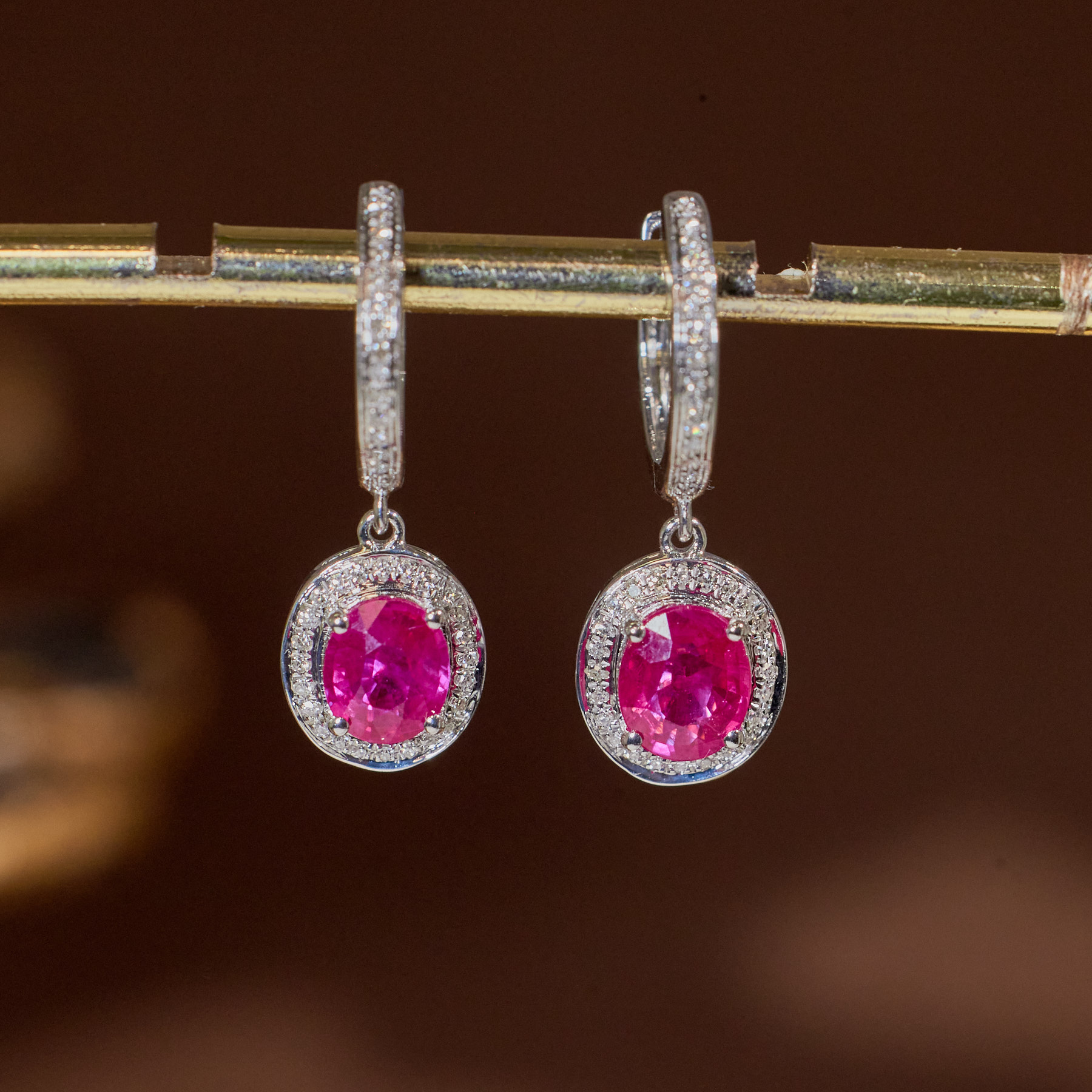 【歪歪】红宝石耳饰*18K金镶嵌S1424