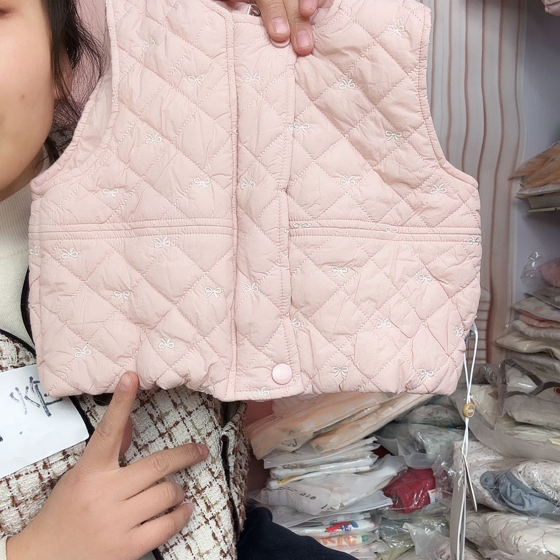 粉色蝴蝶结马甲80码