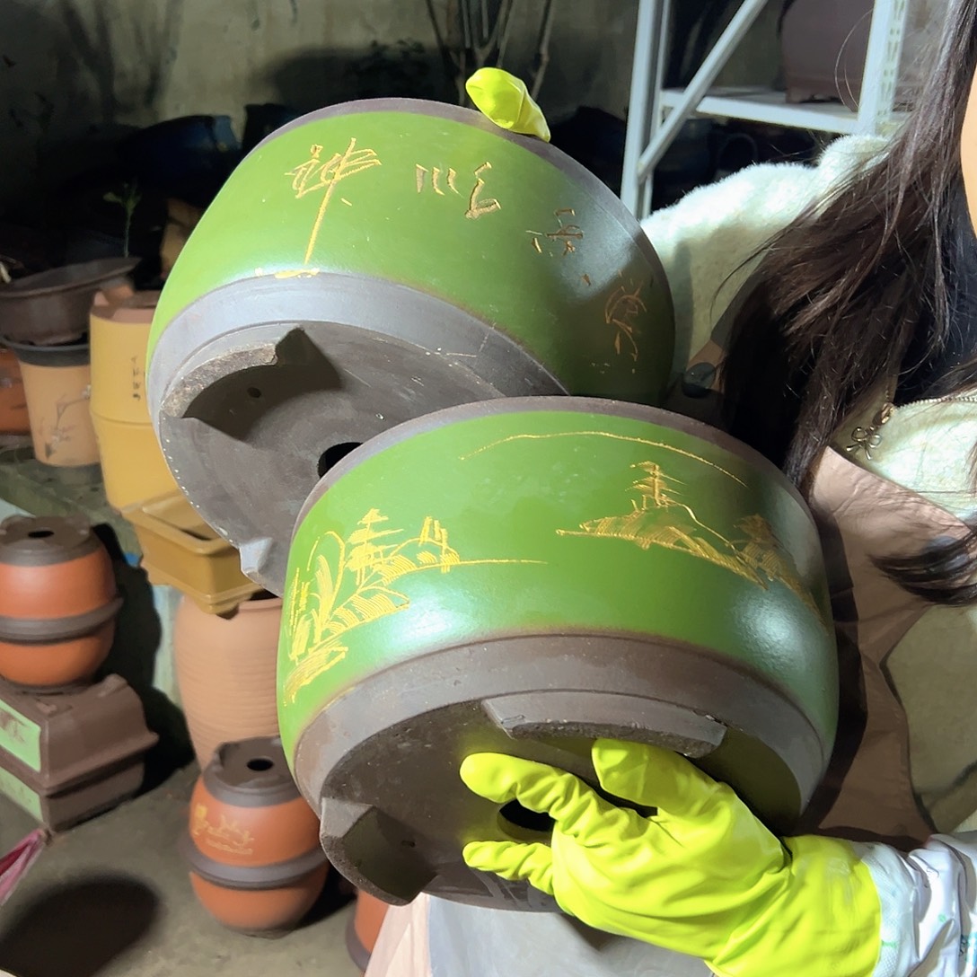 30+30描金球盆花盆花盆