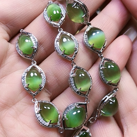 和田玉银S925镶嵌挂件