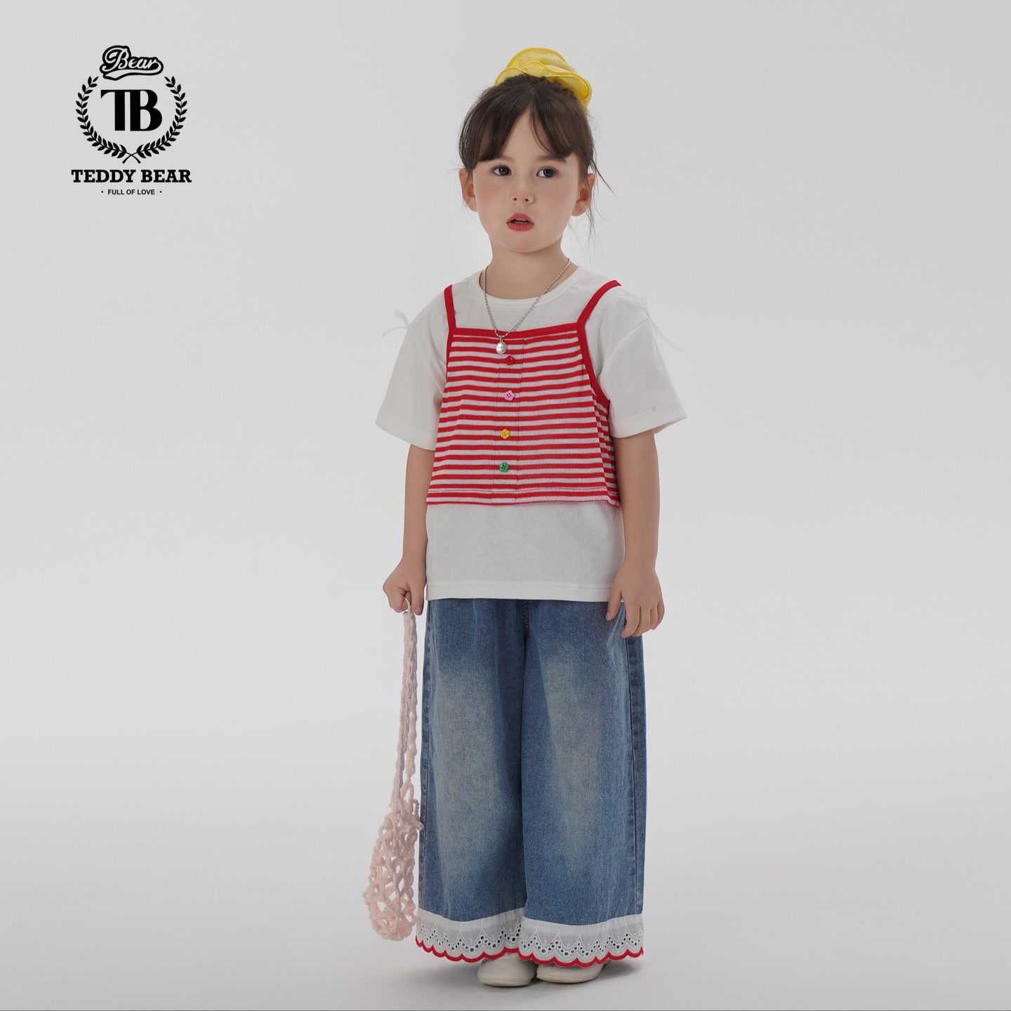 【甜心宝贝】TD56029泰迪熊2025夏季百搭牛仔裤