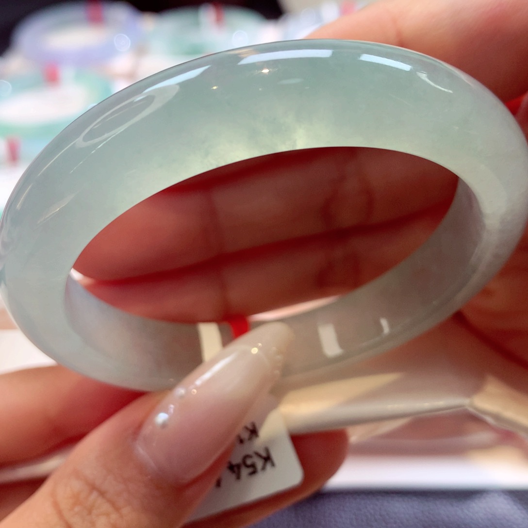 未镶嵌手镯翡翠冰晴绿百搭减龄19号66