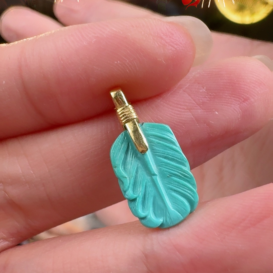 绿松石珠宝奇石18K金镶嵌