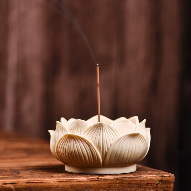 莲花香炉摆件+5克鹅梨帐中香@@ZH2926