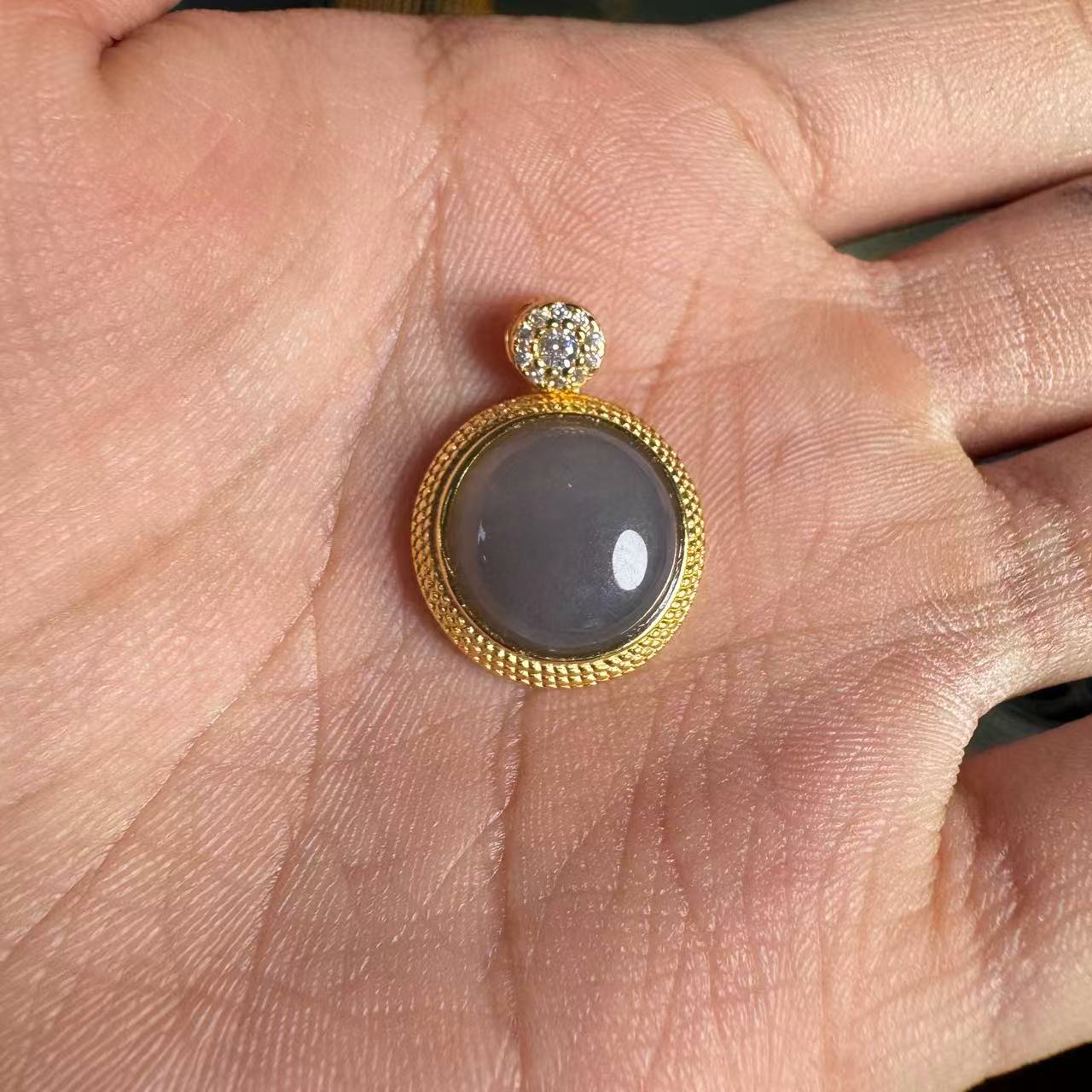 【德巧家】和田玉烟紫吊坠