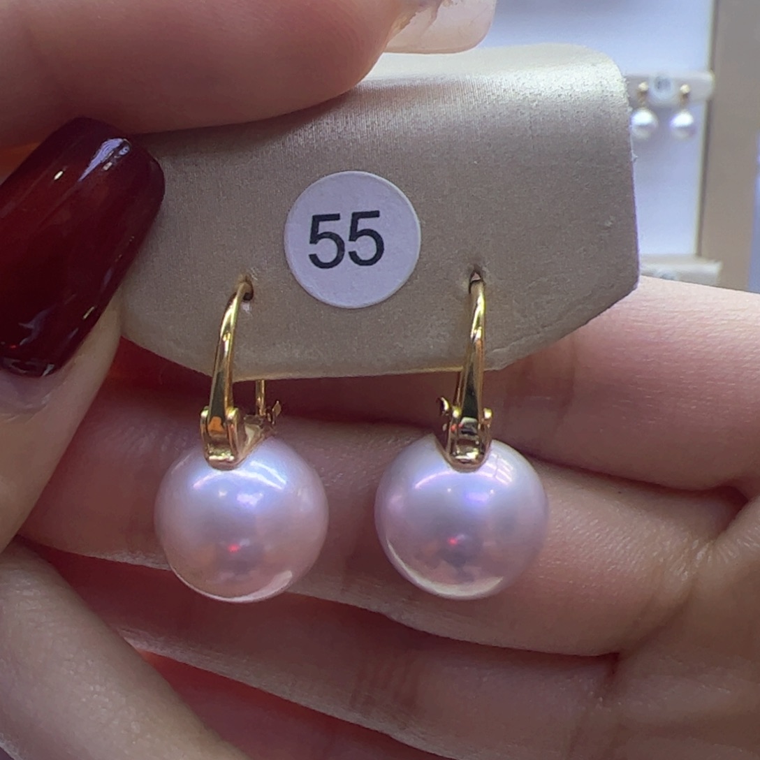 淡水珍珠耳饰银S925镶嵌
