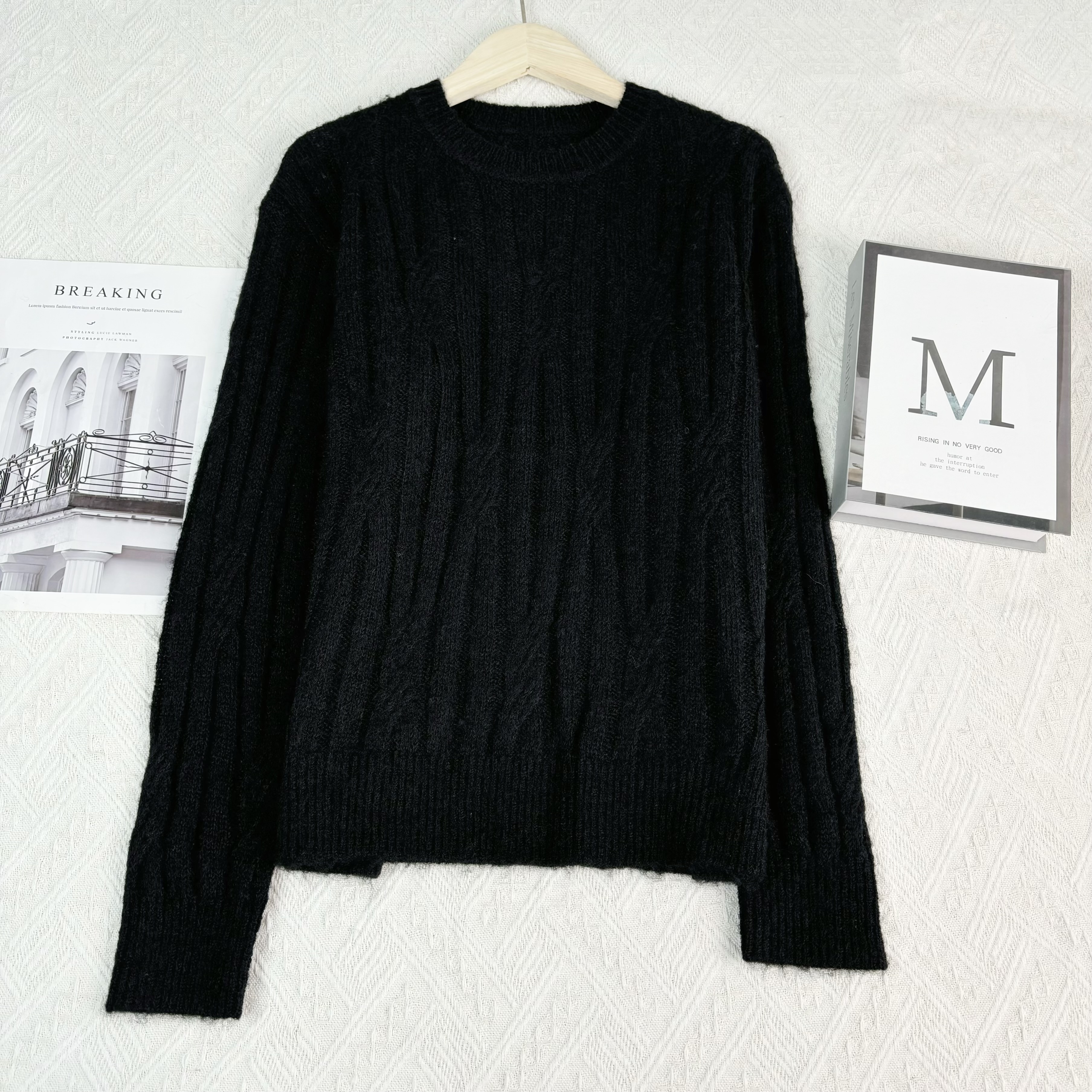 新新定制-软糯复古竖纹款休闲百搭针织毛衣494717