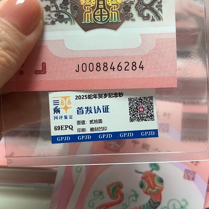 塑料蛇年生肖纪念钞6284