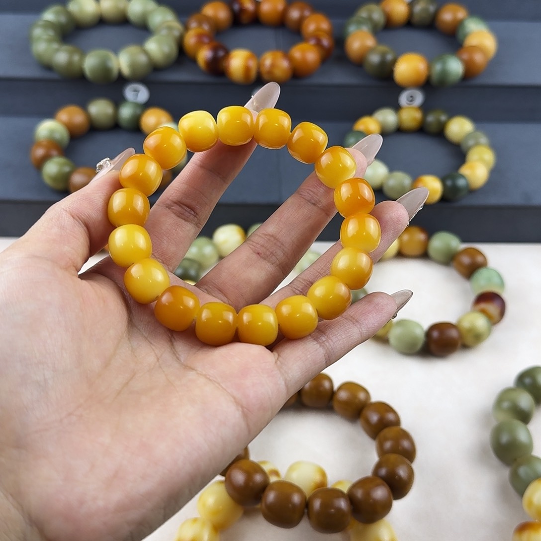 菩提根/象牙果吊坠1*7全品无暇卡13蜜蜡黄色系