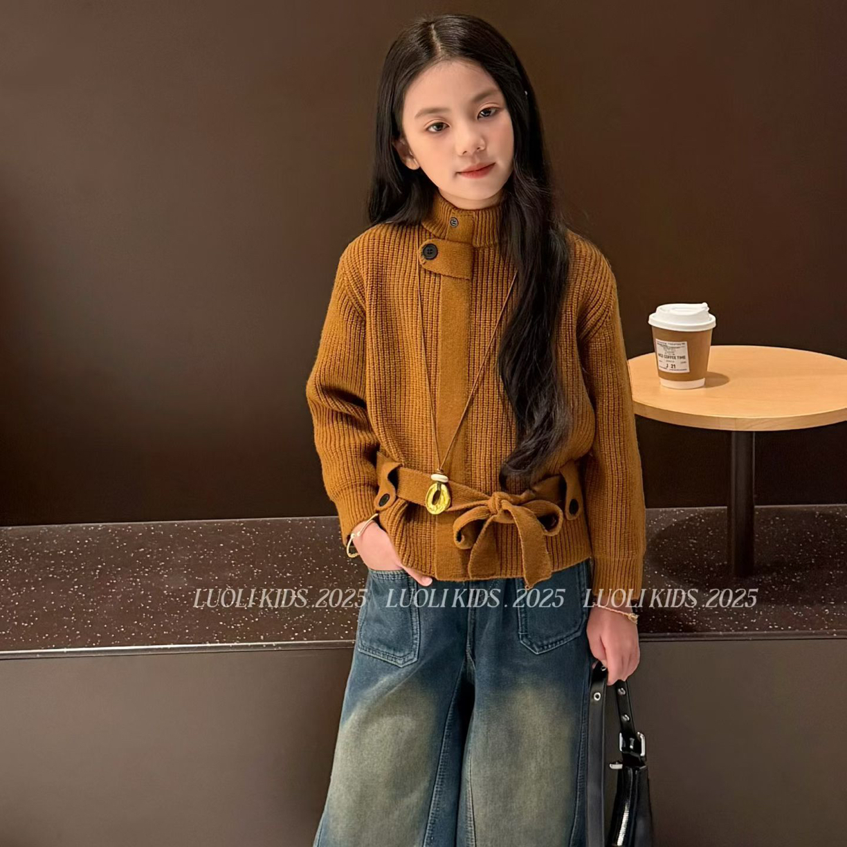 萝莉 新款年货设计感收腰绑带 高级感毛衣