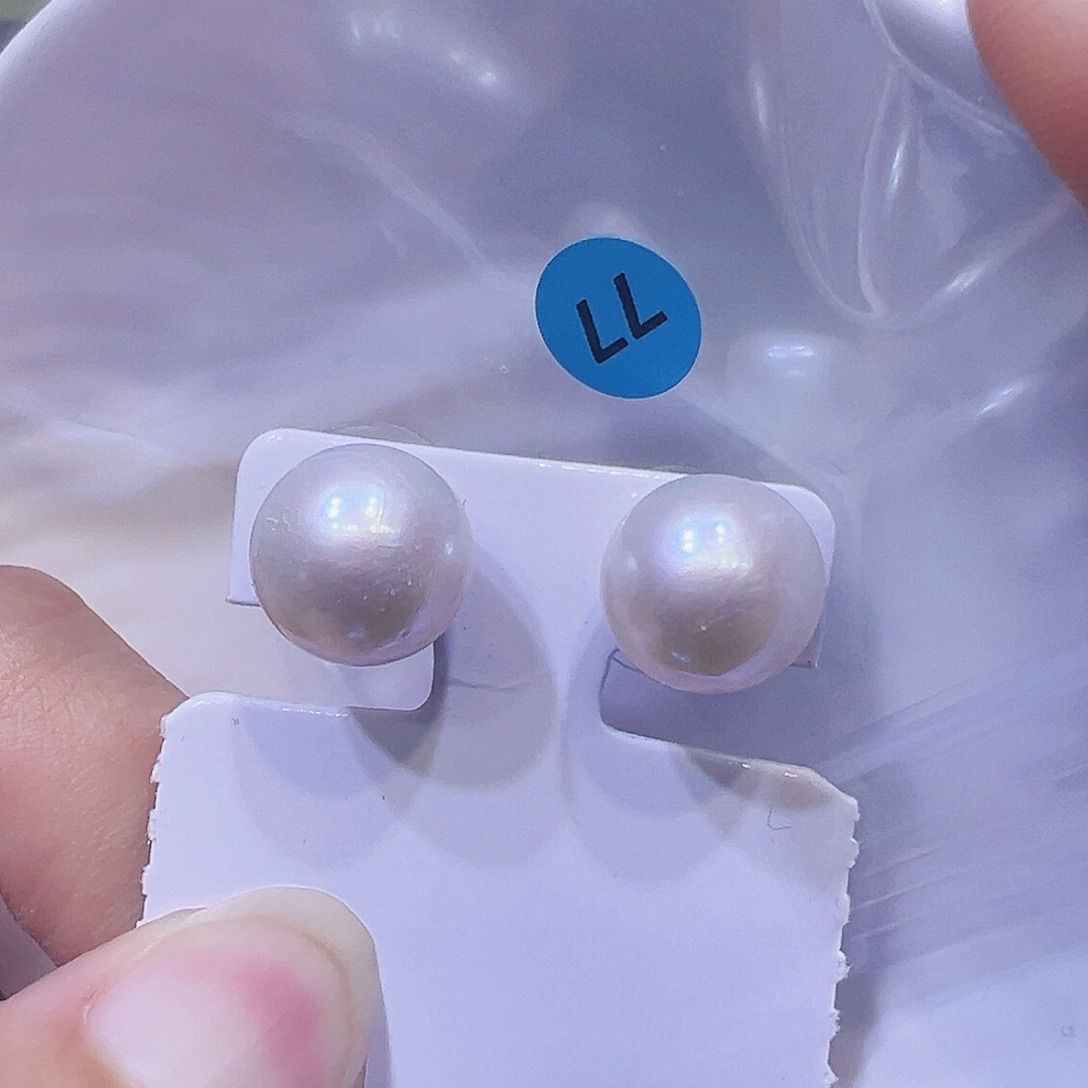 银S925镶嵌淡水珍珠耳饰