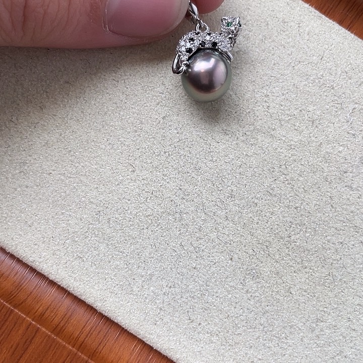 银S925镶嵌海水珍珠吊坠(不含链)