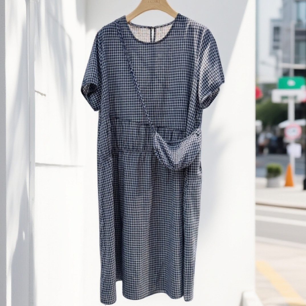 《水淼》2026新款装饰包格连衣裙2418时尚洋气