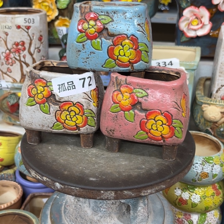 紫砂花盆粗陶材质多肉花盆